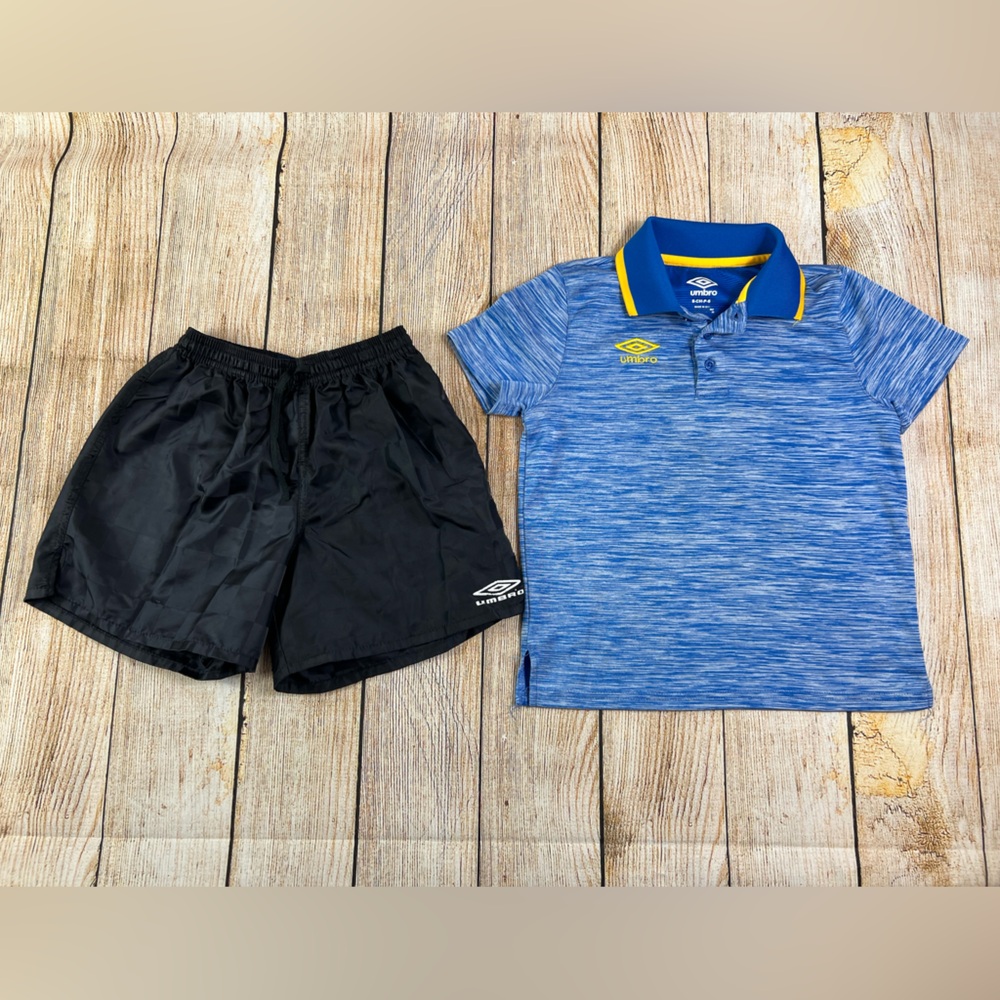 Boys Umbro Soccer Shorts & Polo Shirt Size Kids Youth Small